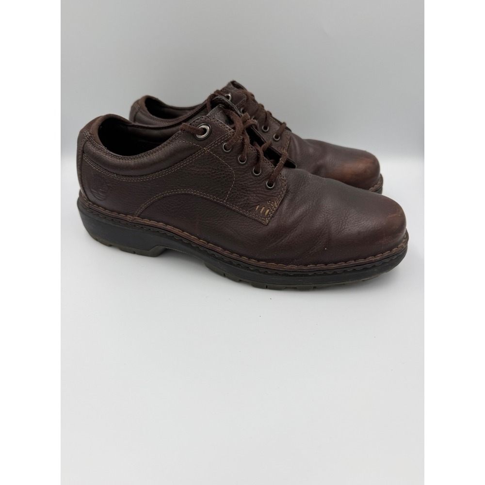 Timberland Leather Shoes Madison Summit Mens 11.5 M Oxford Brown Lace Up Work